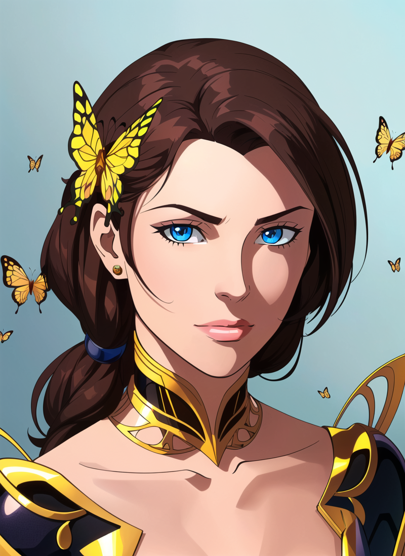 3978528977-4057962403-portrait of beautiful cyborg with brown hair, intricate, elegant, highly detailed, majestic, gold butterfly filigree, broken gla.png